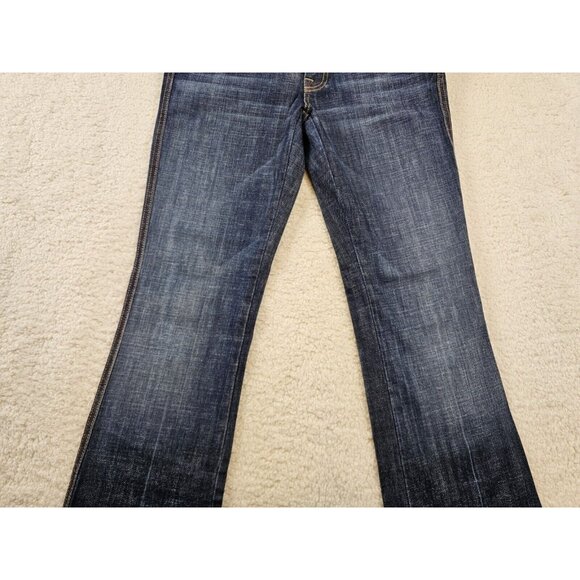 7 For All Mankind Jeans A Pocket Women's 29 Flared Wide Leg Medium Wash Boho - Picture 13 of 16